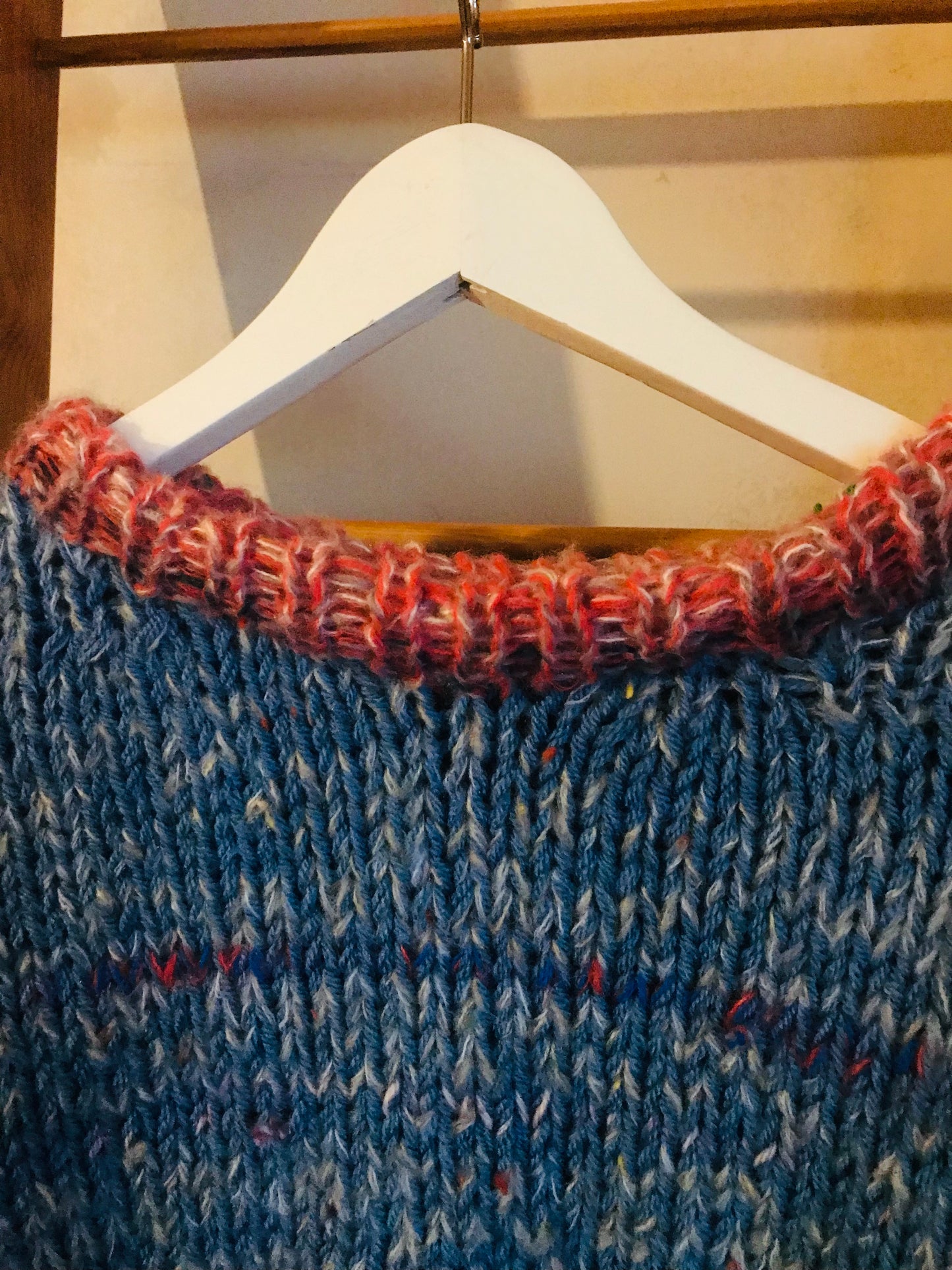 Sweater hand-knitted mixed yarn winter roughly oversized slow fashion 1693