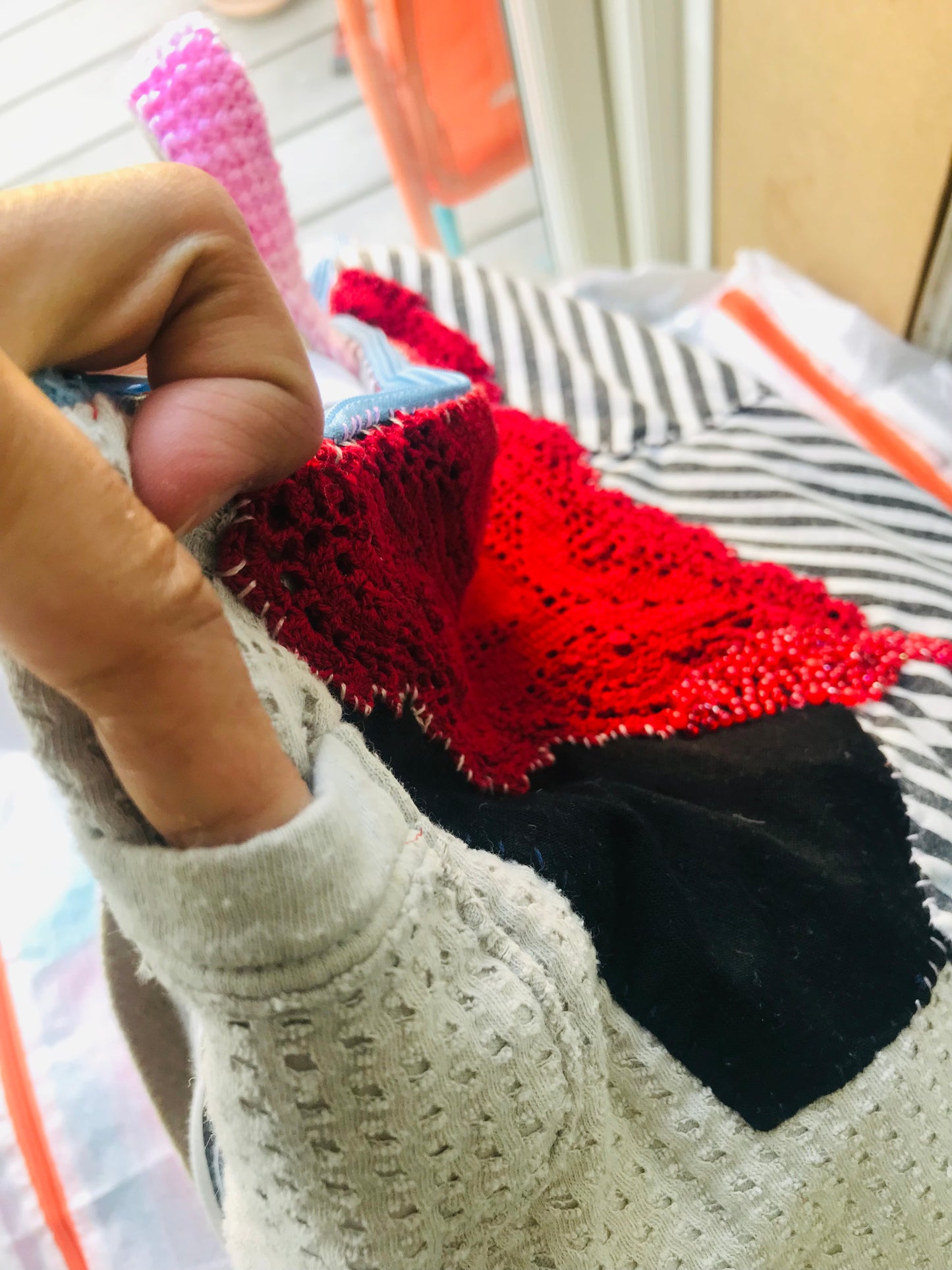 Rucksack Beaded Embroidered Hand Sewn Fabric Canvas 1586