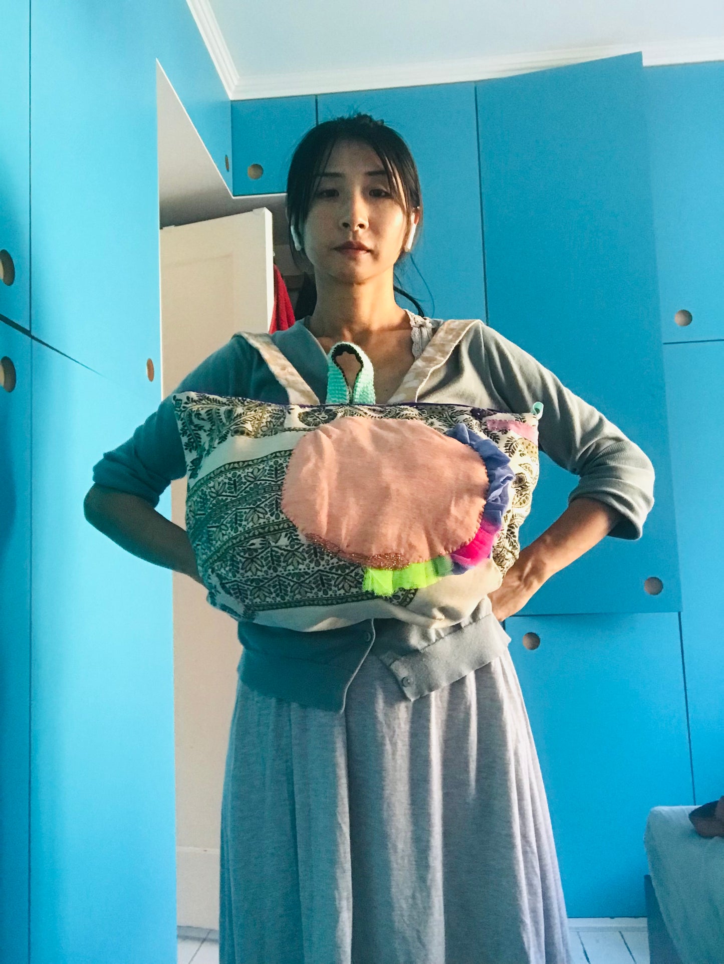 Rucksack Beaded Embroidered Hand Sewn Fabric Canvas 1592