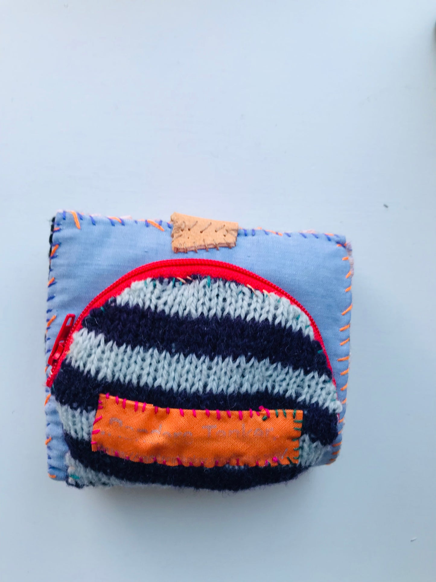 Wallet Cloth Wallet Handmade Hand Sewn Embroidered Patchwork Bifold 1642