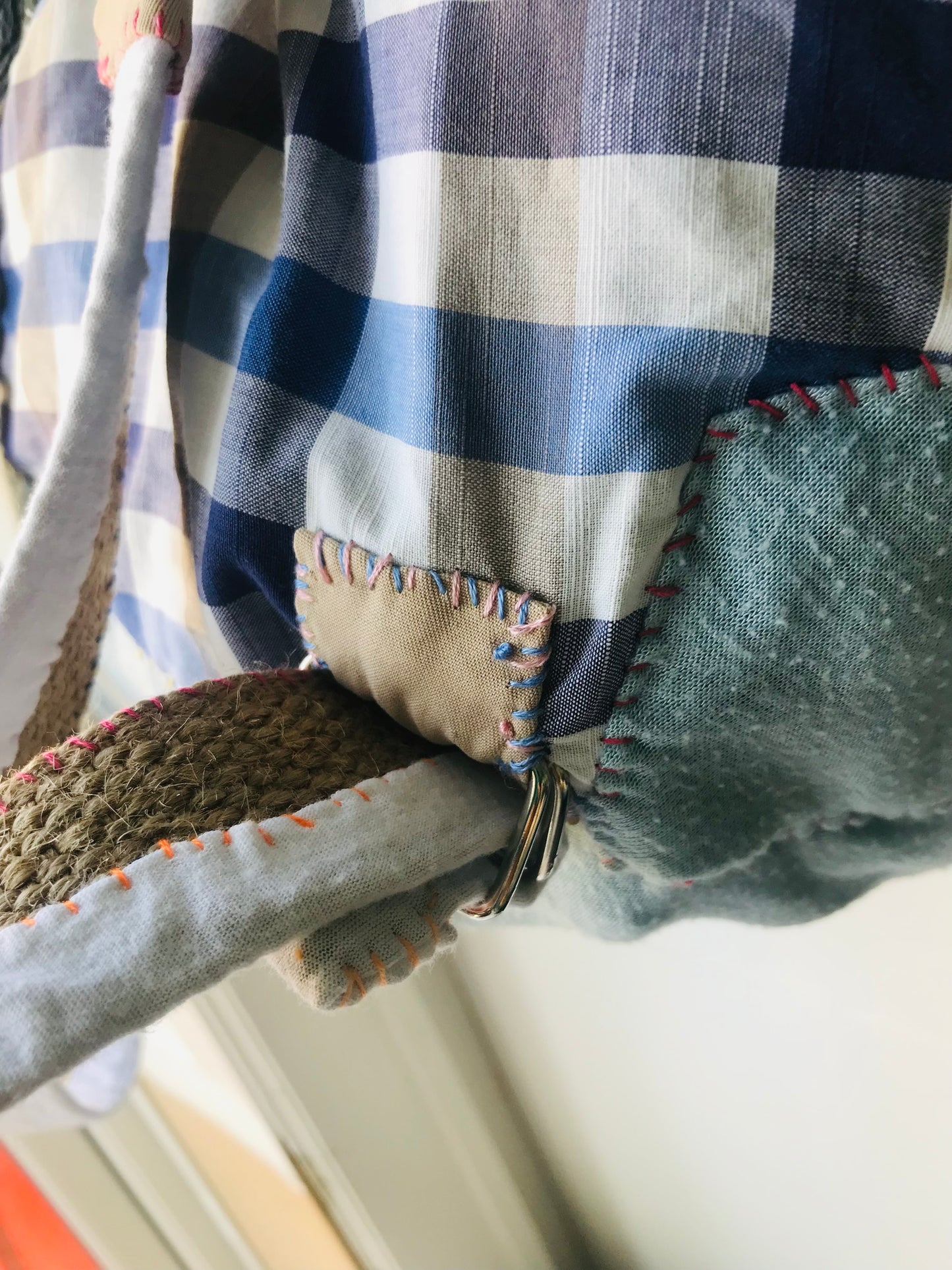 Rucksack Beaded Embroidered Hand Sewn Fabric Canvas 1594