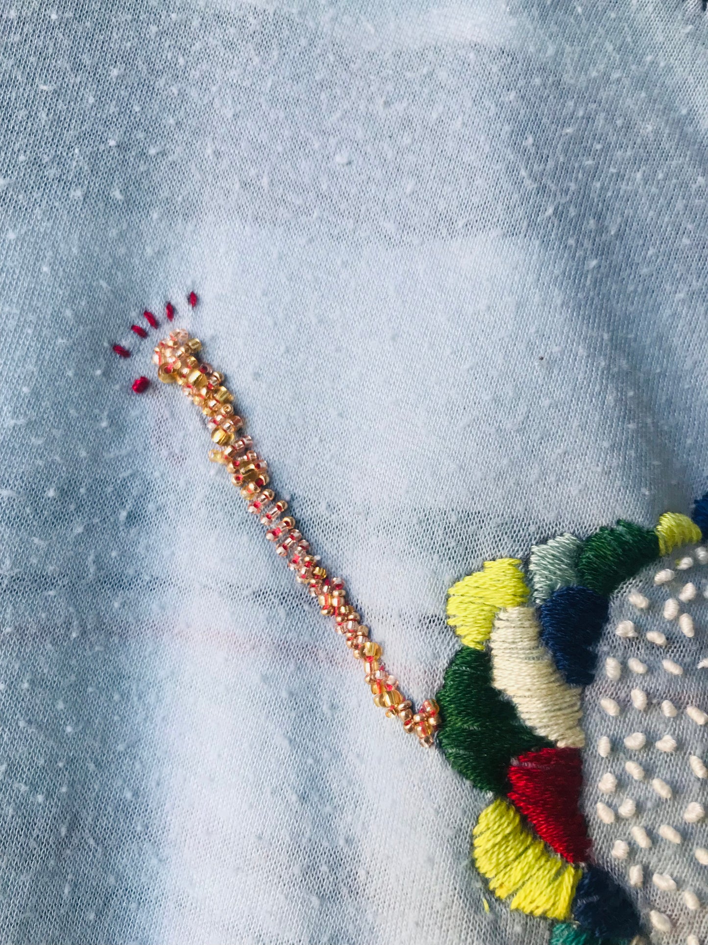 Rucksack Beaded Embroidered Hand Sewn Fabric Canvas 1594