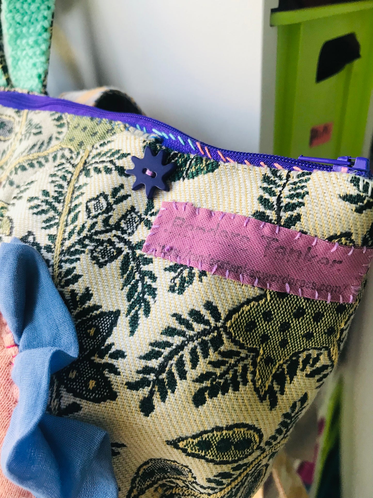 Rucksack Beaded Embroidered Hand Sewn Fabric Canvas 1592