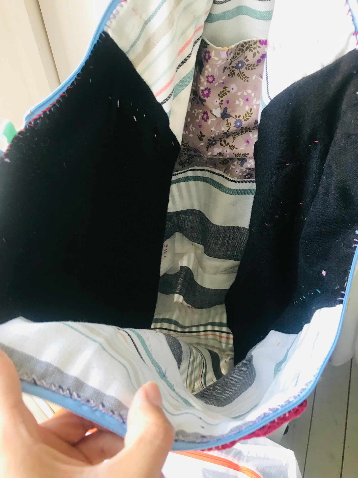 Rucksack Beaded Embroidered Hand Sewn Fabric Canvas 1586