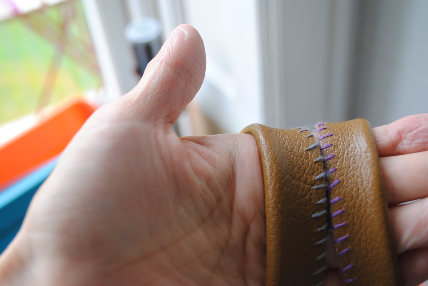 Bag 1536 hand sewn bag fabric genuine leather handle handmade beads embroidery green velor