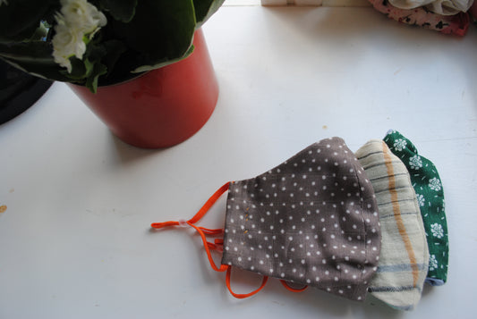 夏マスク　マスク　繰り返し使える　大人マスク　モスリンガーゼ100％　男女兼用　蒸れにくい　保湿　花粉症　【送料無料】手縫い　1-3