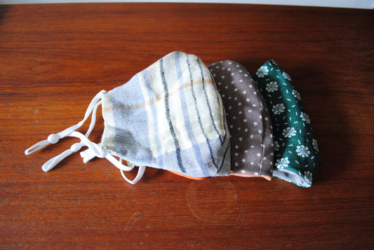 夏マスク　マスク　繰り返し使える　大人マスク　モスリンガーゼ100％　男女兼用　蒸れにくい　保湿　花粉症　【送料無料】手縫い　3-1