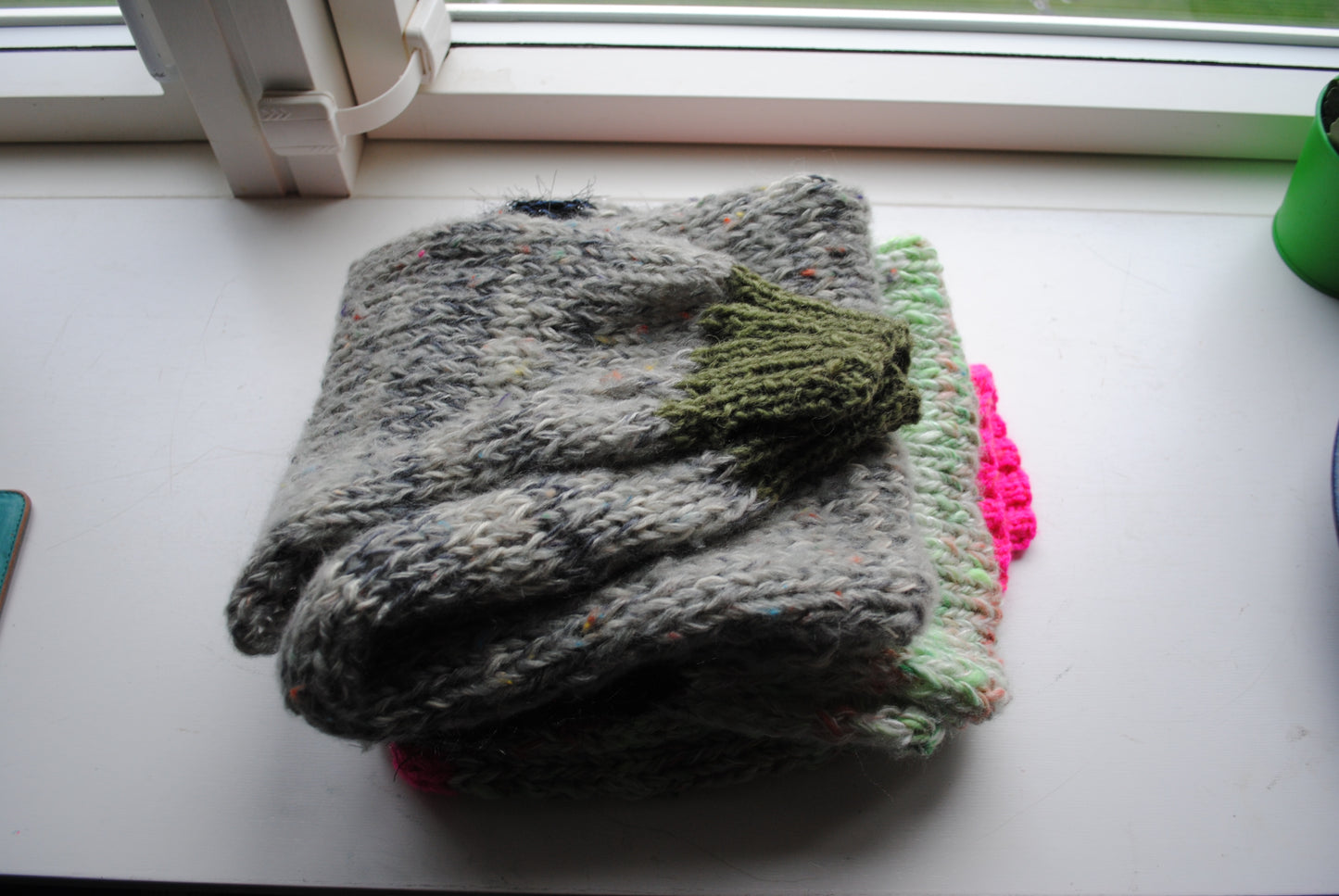 Lyddæmper stjal håndstrikket blandet garn farverigt 1621